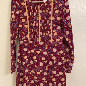 Esley burgundy floral dress